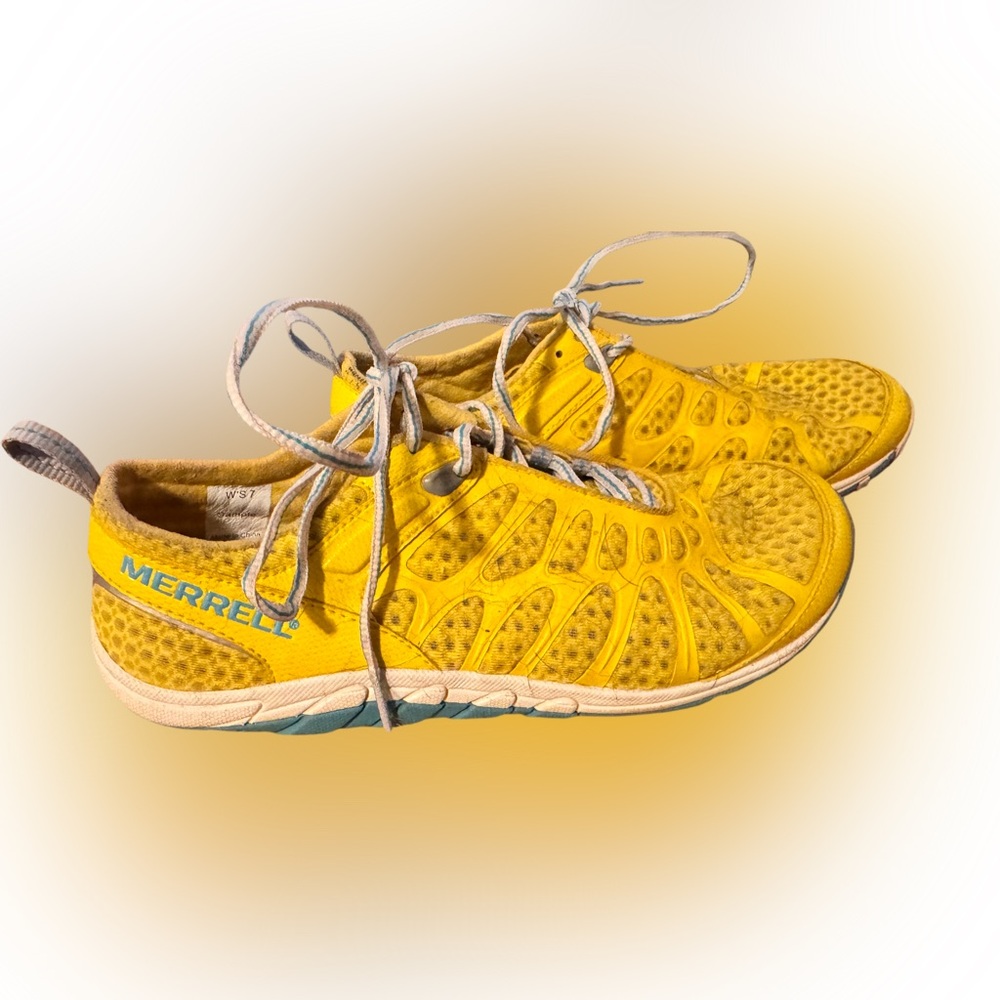 Merrell Crush Glove Yellow Barefoot Minimalist Running Shoes Women Sz 7